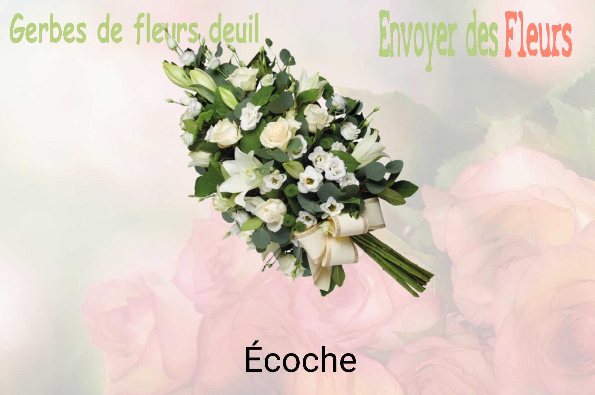 Gerbe de fleurs de deuil livrée à Écoche